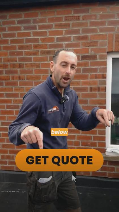 Ad still: roofer talking to camera